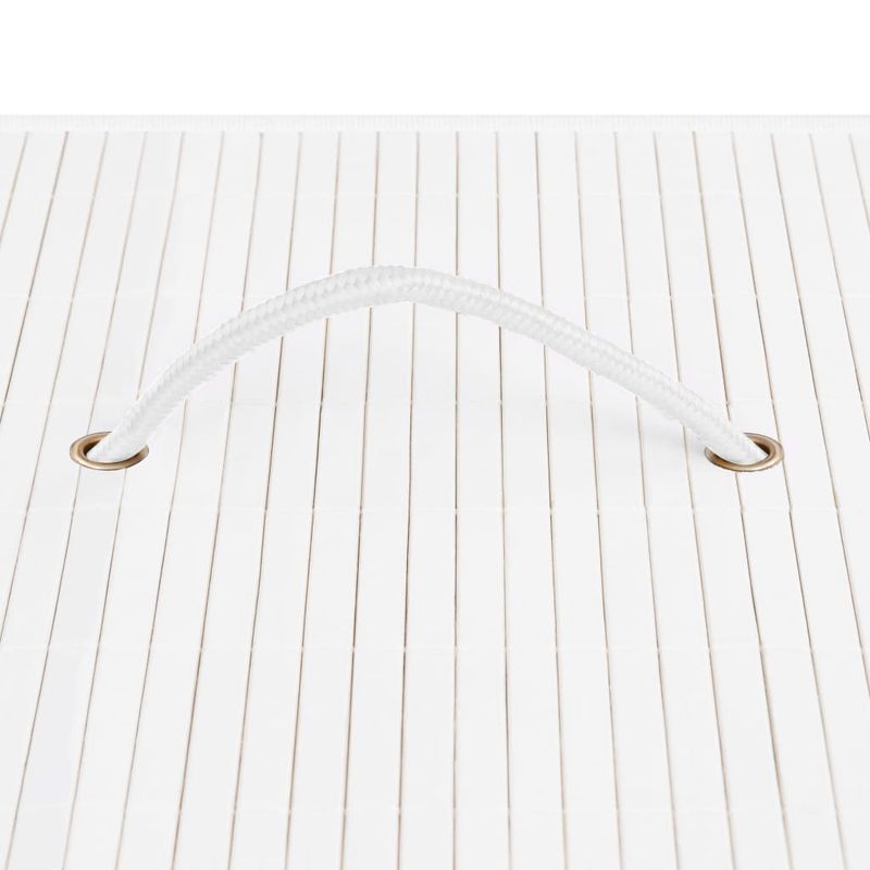 Market - Spalare si intretinere rufe - Uscatoare de rufe si accesorii - Cos de rufe din bambus cu 2 sectiuni, alb, 72 L - Infinity.ro