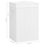 Market - Spalare si intretinere rufe - Uscatoare de rufe si accesorii - Cos de rufe din bambus cu 2 sectiuni, alb, 72 L - Infinity.ro