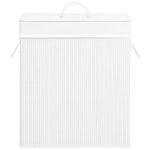 Casa si Gradina - Sanitare - Suporturi si accesorii baie - Accesorii baie - Cos de rufe din bambus cu 2 sectiuni, alb, 100 L - Infinity.ro