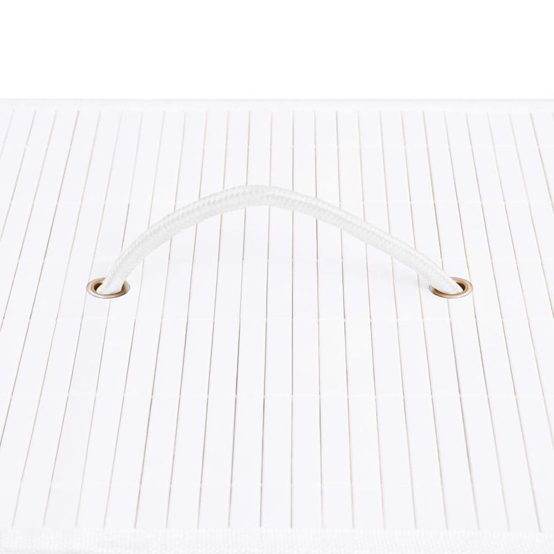 Casa si Gradina - Sanitare - Suporturi si accesorii baie - Accesorii baie - Cos de rufe din bambus cu 2 sectiuni, alb, 100 L - Infinity.ro