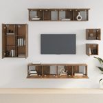 Casa si Gradina - Mobilier - Seturi de mobilier - Seturi living - Set dulap TV, 8 piese, stejar fumuriu, lemn prelucrat - Infinity.ro