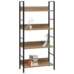 Casa si Gradina - Mobilier - Biblioteci si rafturi - Biblioteci - Etajera carti 3 rafturi, stejar, 60x27,6x124,5 cm lemn prelucrat, stejar și negru - Infinity.ro