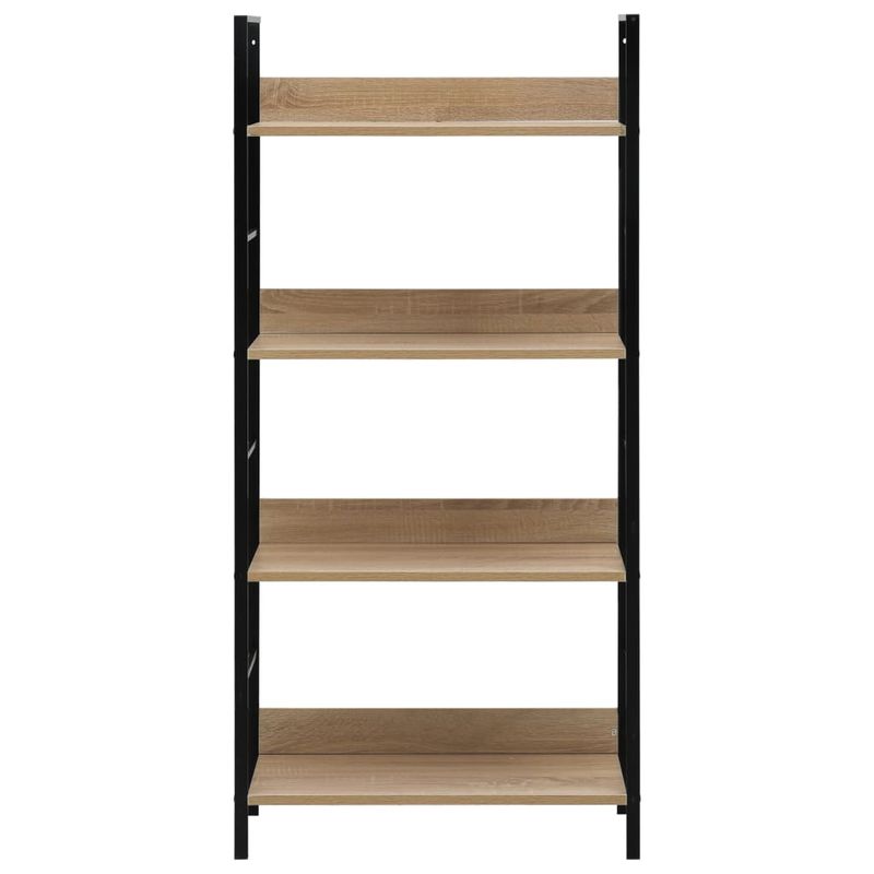 Casa si Gradina - Mobilier - Biblioteci si rafturi - Biblioteci - Etajera carti 3 rafturi, stejar, 60x27,6x124,5 cm lemn prelucrat, stejar și negru - Infinity.ro