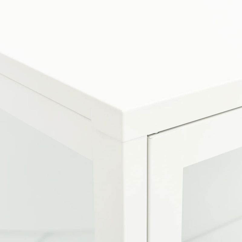 Casa si Gradina - Mobilier - Comode si corpuri - Comode - Servanta, alb, 75x35x105 cm, otel si sticla - Infinity.ro