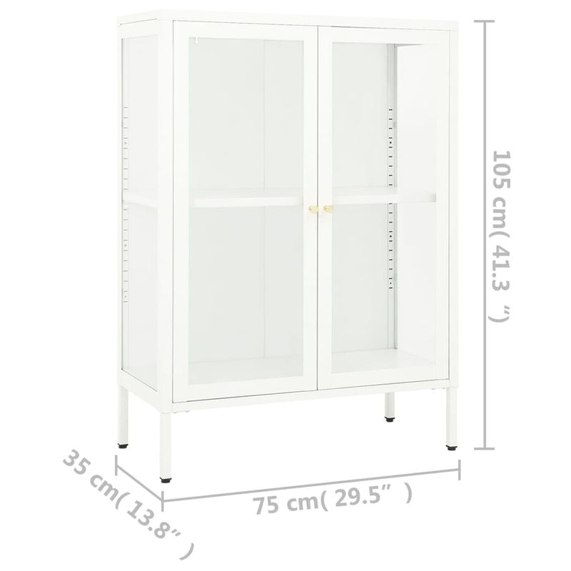 Casa si Gradina - Mobilier - Comode si corpuri - Comode - Servanta, alb, 75x35x105 cm, otel si sticla - Infinity.ro