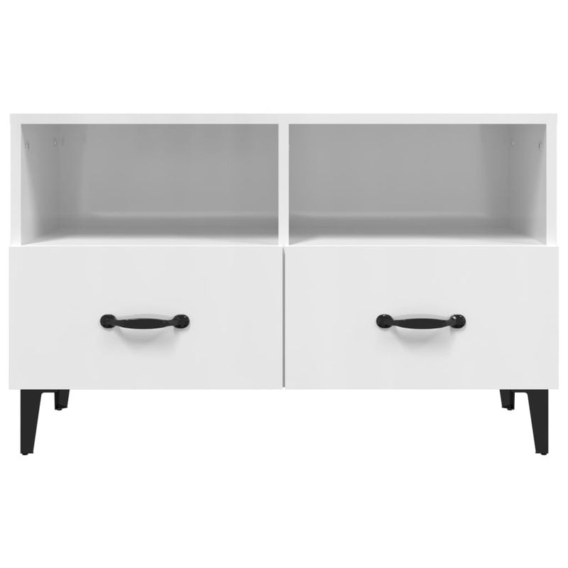 Casa si Gradina - Mobilier - Comode si corpuri - Comode - Comoda TV, alb extralucios, 80x36x50 cm, lemn prelucrat - Infinity.ro