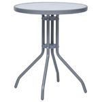 Casa si Gradina - Gradina si terasa - Mobilier exterior - Mese gradina - Masa de gradina, gri deschis, 60 cm, otel si sticla - Infinity.ro