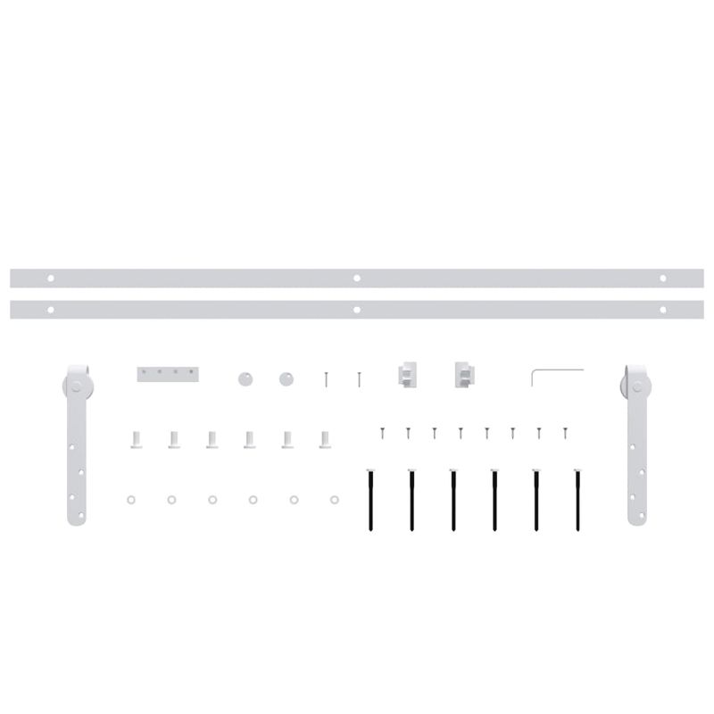 Casa si Gradina - Constructii - Usi interior, exterior si garaj - Accesorii usi - Set glisare usa mini pentru dulap, alb, otel carbon, 183 cm - Infinity.ro