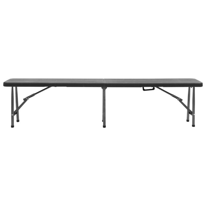 Casa si Gradina - Gradina si terasa - Mobilier exterior - Bancute de gradina - Banci de gradina pliabile, 2 buc., negru, 180 cm, HDPE - Infinity.ro