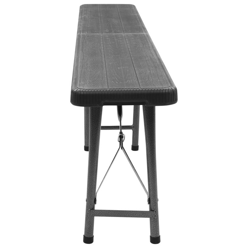 Casa si Gradina - Gradina si terasa - Mobilier exterior - Bancute de gradina - Banci de gradina pliabile, 2 buc., negru, 180 cm, HDPE - Infinity.ro