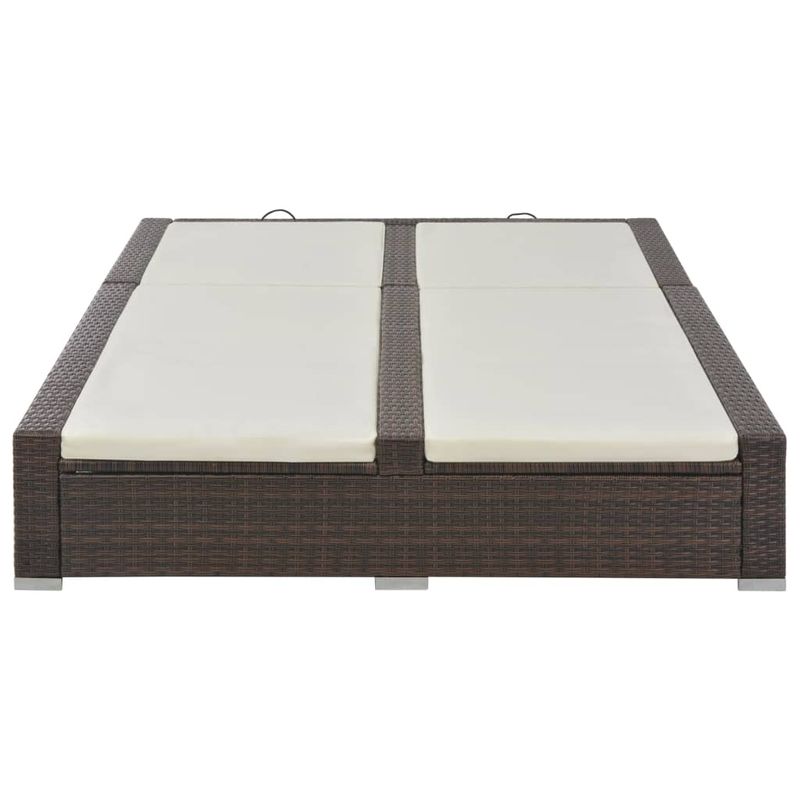 Casa si Gradina - Gradina si terasa - Mobilier exterior - Scaune si sezlonguri gradina - Sezlong de plaja dublu, maro, poliratan - Infinity.ro