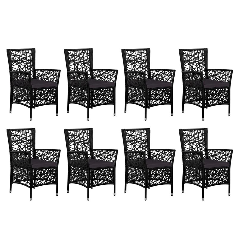 Casa si Gradina - Gradina si terasa - Mobilier exterior - Seturi mobila gradina - Set mobilier de exterior, 9 piese, negru, poliratan - Infinity.ro