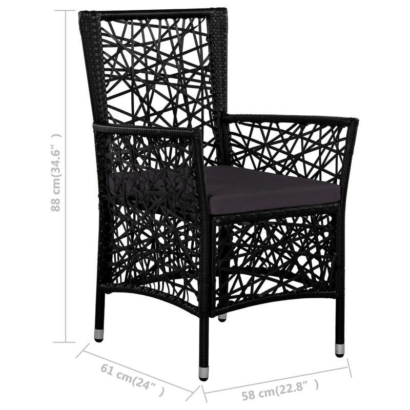 Casa si Gradina - Gradina si terasa - Mobilier exterior - Seturi mobila gradina - Set mobilier de exterior, 9 piese, negru, poliratan - Infinity.ro