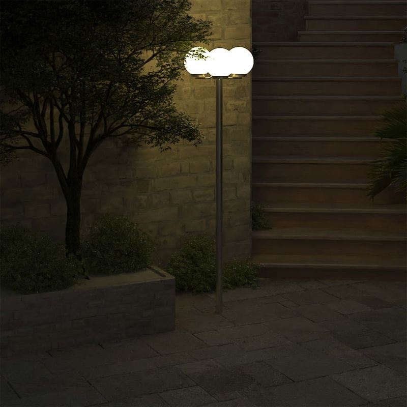 Casa si Gradina - Corpuri si surse de iluminat - Iluminat exterior - Felinare - Lampa de gradina cu stalp, 3 lampi, 220 cm - Infinity.ro