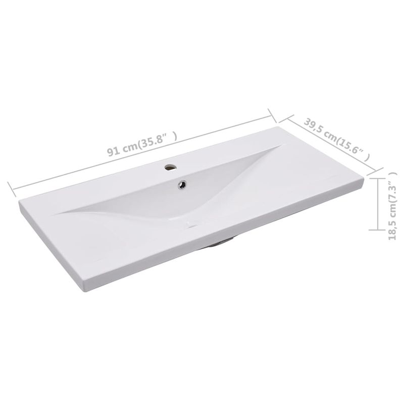Casa si Gradina - Sanitare - Lavoar baie si accesorii - Lavoare si piedestale - Chiuveta incorporata, alb, 91 x 39,5 x 18,5 cm, ceramica - Infinity.ro