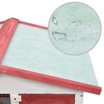 Petshop - Accesorii petshop - Culcusuri si custi - Custi interior si exterior - Cusca de exterior iepuri cusca adapost animale mici , 3 usi, rosu, lemn - Infinity.ro