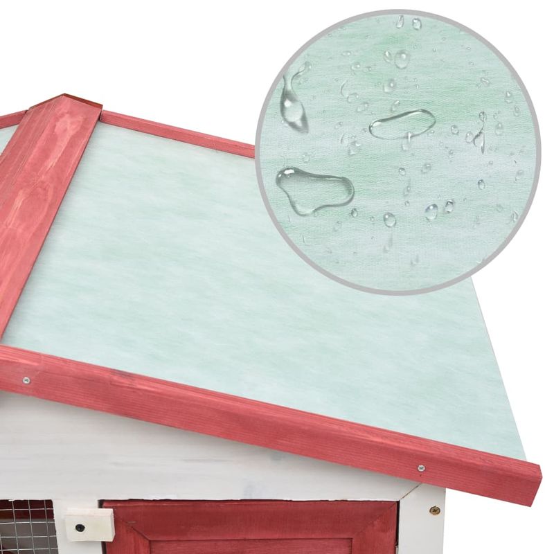 Petshop - Accesorii petshop - Culcusuri si custi - Custi interior si exterior - Cusca de exterior iepuri cusca adapost animale mici , 3 usi, rosu, lemn - Infinity.ro