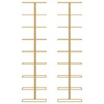 Casa si Gradina - Bucatarie si vesela - Accesorii bar - Carafe si decantoare - Suport sticle de vin de perete, de perete, 9 sticle, 2 buc., auriu, fier - Infinity.ro