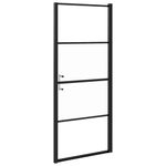 Casa si Gradina - Sanitare - Cazi si cabine de dus - Cabine dus - Usa de dus, negru, 81x195 cm, sticla securizata semi-mata - Infinity.ro