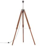 Casa si Gradina - Corpuri si surse de iluminat - Veioze si lampi - Lampi de veghe - Lampa de podea trepied, maro miere si alb, 141 cm, lemn de tec - Infinity.ro