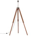 Casa si Gradina - Corpuri si surse de iluminat - Veioze si lampi - Lampi de veghe - Lampa de podea trepied maro miere si negru 141 cm lemn de tec - Infinity.ro