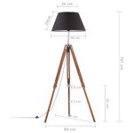 Casa si Gradina - Corpuri si surse de iluminat - Veioze si lampi - Lampi de veghe - Lampa de podea trepied maro miere si negru 141 cm lemn de tec - Infinity.ro