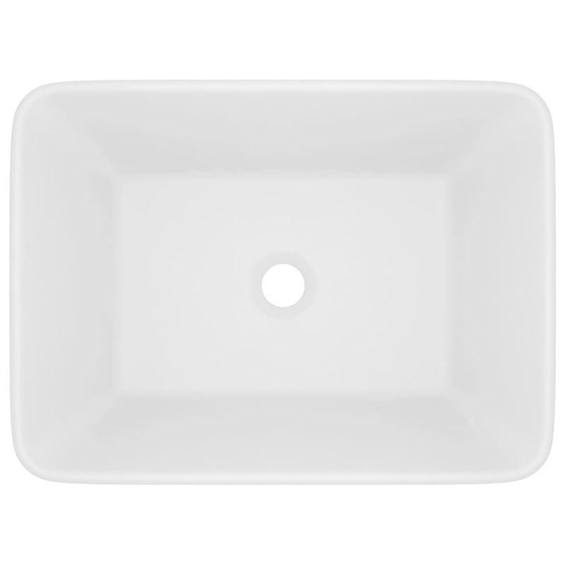 Casa si Gradina - Sanitare - Lavoar baie si accesorii - Lavoare si piedestale - Chiuveta de baie lux, alb mat, 41x30x12 cm, ceramica - Infinity.ro