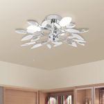 Casa si Gradina - Corpuri si surse de iluminat - Veioze si lampi - Lampadare - Lustra cu frunze cristal acrilic, alb/transparent, pentru 3 becuri E14 - Infinity.ro