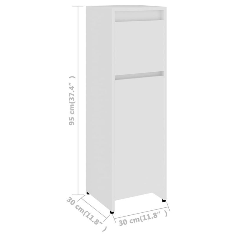 Casa si Gradina - Mobilier - Mobilier baie - Comode baie - Dulap de baie, alb, 30 x 30 x 95 cm, PAL - Infinity.ro