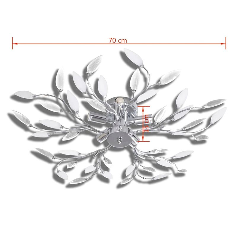 Casa si Gradina - Corpuri si surse de iluminat - Lustre si pendule - Lustra cu frunze cristal acrilic 5 becuri E14, transparent - Infinity.ro
