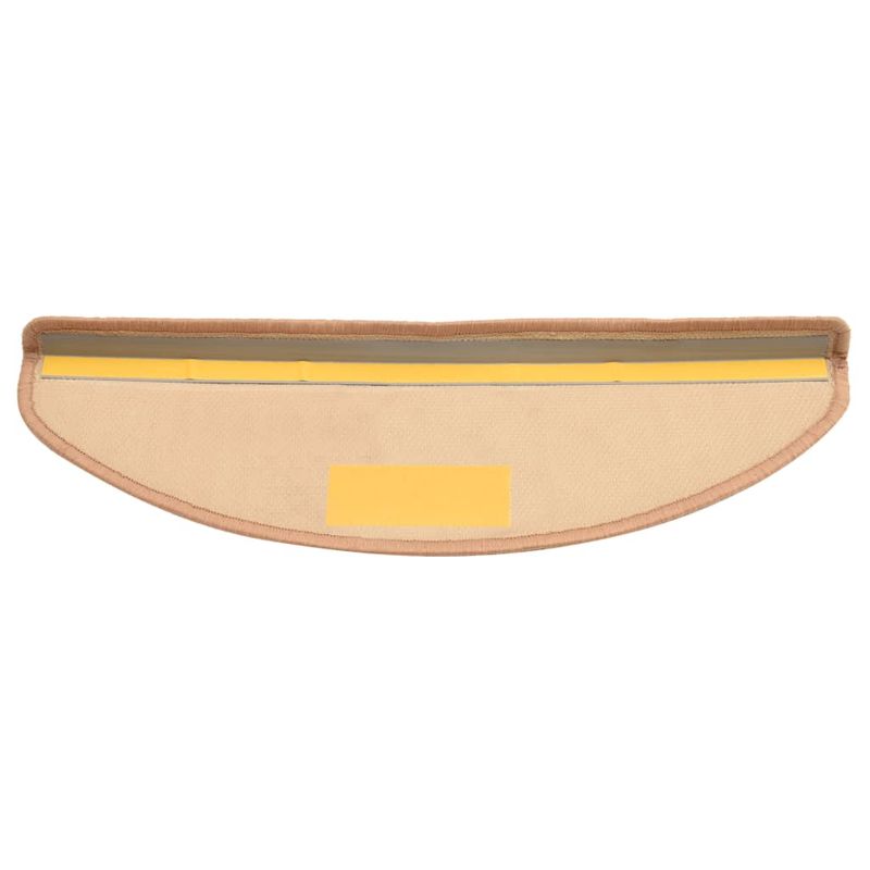 Casa si Gradina - Textile si covoare - Covoare - Covoare casa - Covorase scari autoadezive, 15 buc., bej, 65x21x4 cm, formă semirotund - Infinity.ro