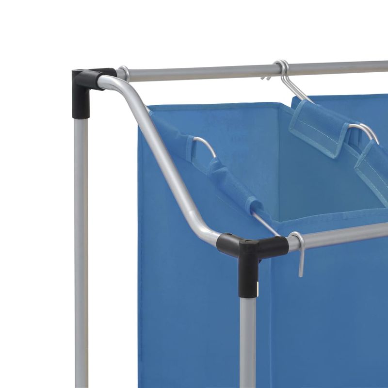 Market - Spalare si intretinere rufe - Uscatoare de rufe si accesorii - Cos de sortare rufe, albastru, otel, model 3 saci - Infinity.ro