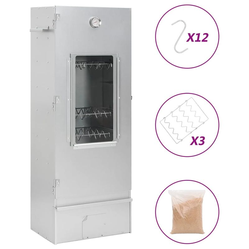 Casa si Gradina - Gradina si terasa - Gratare si accesorii - Gratare de gradina - Afumatoare cuptor gratar, 5x29x110 cm otel galvanizat, model cu fereastră - Infinity.ro