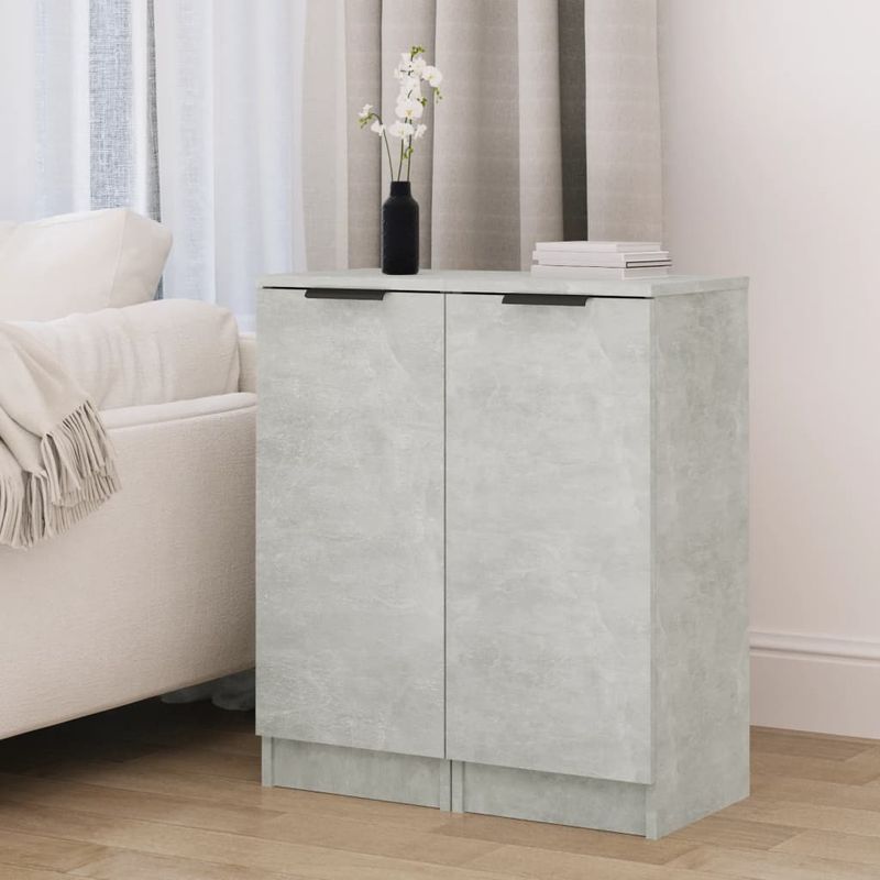 Casa si Gradina - Mobilier - Comode si corpuri - Comode - Servanta, 2 buc., gri beton, 30x30x70 cm, lemn compozit - Infinity.ro