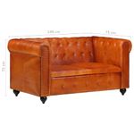 Casa si Gradina - Mobilier - Canapele si coltare - Canapele - Canapea chesterfield cu 2 locuri, aramiu, piele naturala - Infinity.ro