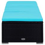 Casa si Gradina - Gradina si terasa - Mobilier exterior - Scaune si sezlonguri gradina - Sezlonguri de gradina cu masa ceai, 3 piese, negru și albastru, poliratan - Infinity.ro