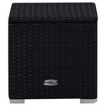 Casa si Gradina - Gradina si terasa - Mobilier exterior - Scaune si sezlonguri gradina - Sezlonguri de gradina cu masa ceai, 3 piese, negru și albastru, poliratan - Infinity.ro