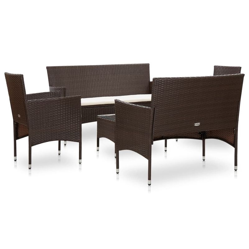 Casa si Gradina - Gradina si terasa - Mobilier exterior - Seturi mobila gradina - Set mobilier de gradina cu perne, 5 piese, maro, poliratan - Infinity.ro
