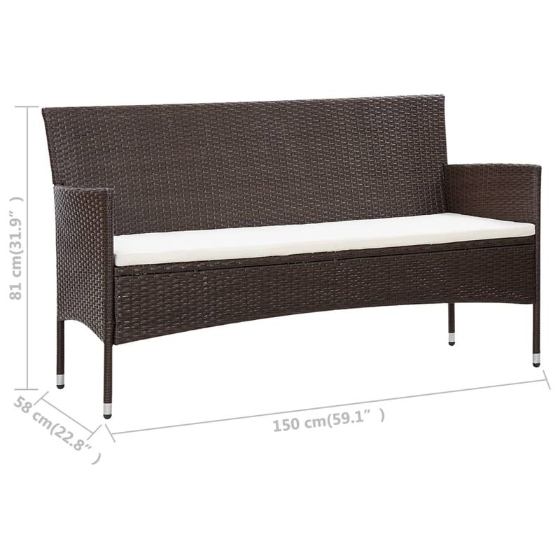Casa si Gradina - Gradina si terasa - Mobilier exterior - Seturi mobila gradina - Set mobilier de gradina cu perne, 5 piese, maro, poliratan - Infinity.ro