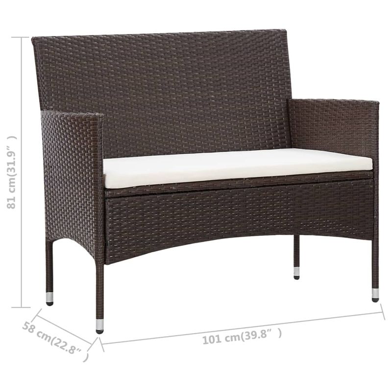 Casa si Gradina - Gradina si terasa - Mobilier exterior - Seturi mobila gradina - Set mobilier de gradina cu perne, 5 piese, maro, poliratan - Infinity.ro