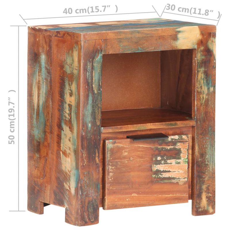 Casa si Gradina - Mobilier - Comode si corpuri - Noptiere - Noptiera, 40 x 30 x 50 cm, lemn masiv reciclat - Infinity.ro
