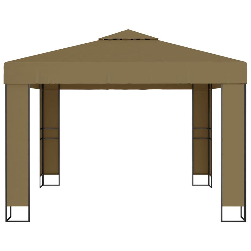 Casa si Gradina - Gradina si terasa - Umbrele si pavilioane - Pavilioane - Pavilion cu acoperis dublu, gri taupe, 3 x 3 x 2,7 m, 180 g/m² - Infinity.ro