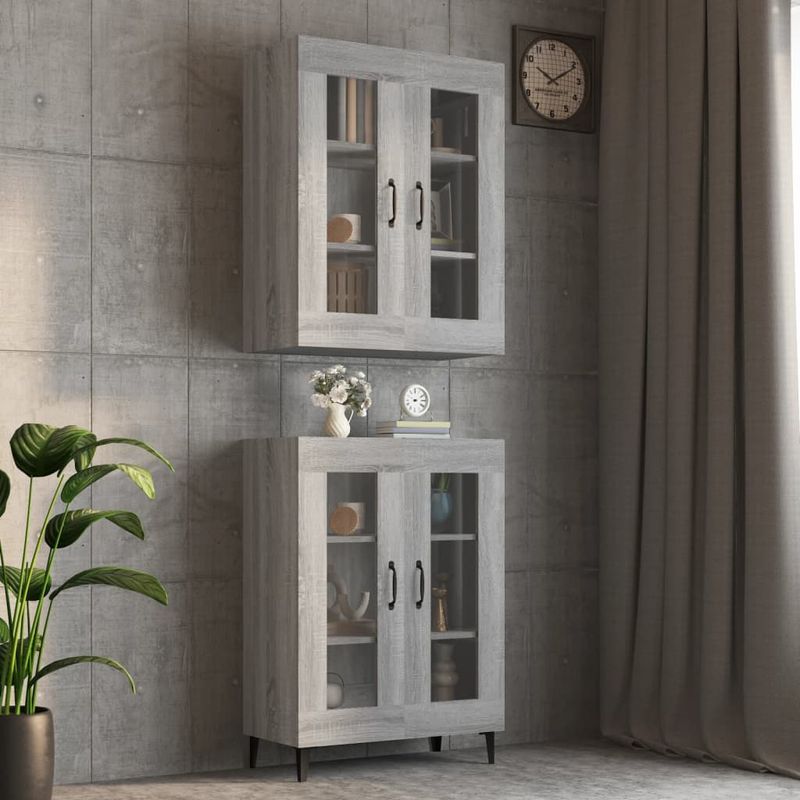 Casa si Gradina - Mobilier - Comode si corpuri - Comode - Dulap de perete suspendat, gri sonoma, 69,5x34x90 cm - Infinity.ro