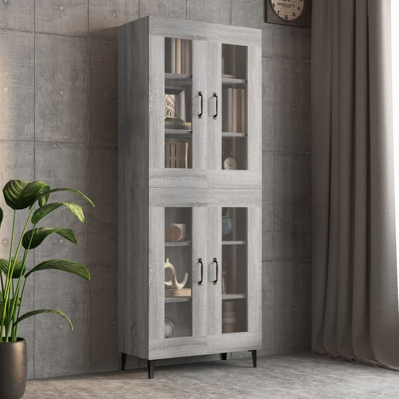 Casa si Gradina - Mobilier - Comode si corpuri - Comode - Dulap de perete suspendat, gri sonoma, 69,5x34x90 cm - Infinity.ro