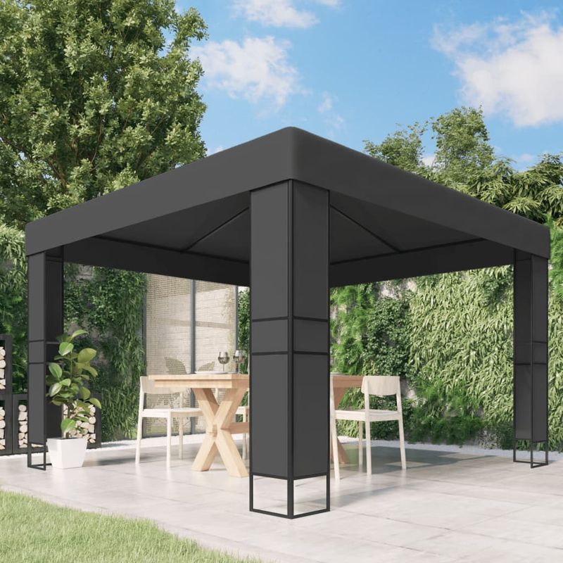 Casa si Gradina - Gradina si terasa - Umbrele si pavilioane - Pavilioane - Pavilion cu acoperis dublu, antracit, 3 x 3 m - Infinity.ro