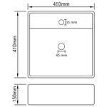Casa si Gradina - Sanitare - Lavoar baie si accesorii - Lavoare si piedestale - Chiuveta lux cu preaplin albastru mat 41x41cm ceramica patrat - Infinity.ro