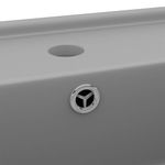 Casa si Gradina - Sanitare - Lavoar baie si accesorii - Lavoare si piedestale - Chiuveta lux cu preaplin, gri deschis mat 41x41 cm ceramica patrat - Infinity.ro