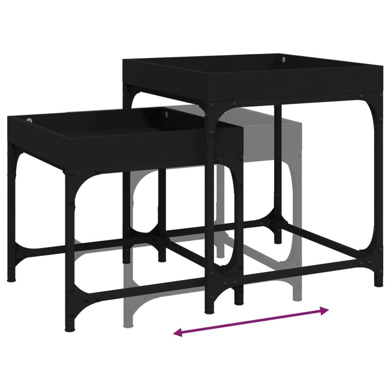 Casa si Gradina - Mobilier - Mese si birouri - Masute de cafea - Masute laterale, 2 buc., negru, lemn compozit - Infinity.ro