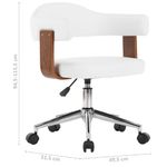 Casa si Gradina - Mobilier - Scaune si fotolii - Scaune - Scaun de birou pivotant, alb, lemn curbat si piele ecologica - Infinity.ro