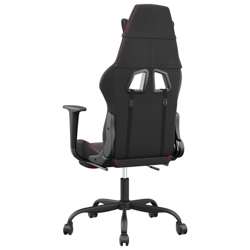 PC, gaming si accesorii - Gaming - Accesorii gaming - Scaune gaming - Scaun de gaming masaj/suport picioare negru/rosu vin piele eco - Infinity.ro